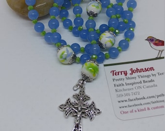 Rosary Necklace,Catholic Jewelry,Communion Gift,One of a Kind,Gift for Her,Catholic Rosary,Prayer Beads,Handmade,Gift for Mom,Catholic Gifts