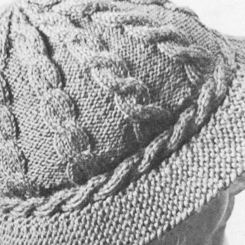 Vintage Ladies Hats Knitting Pattern for Brim 2 Tone Hat & Etsy