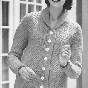 PDF Women's Vintage 1960s Knitting Pattern, Basket Weave Cardigan Sweater, PDF Instant Digital Download, Ladies Size 12 14 16, early 60s