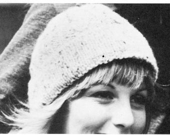 Quick Easy Cable Hat, Vintage Knitting Pattern Children Adult Men Women, Knit Flat on Straight Needles w/ Bulky Yarn, Instant PDF DOWNLOAD