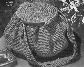 Easy Stylish 1940s Classic Creel Purse Bag to Crochet - Vintage Crochet Pattern - Retro Fashion - Instant PDF DOWNLOAD - Make for a Gift