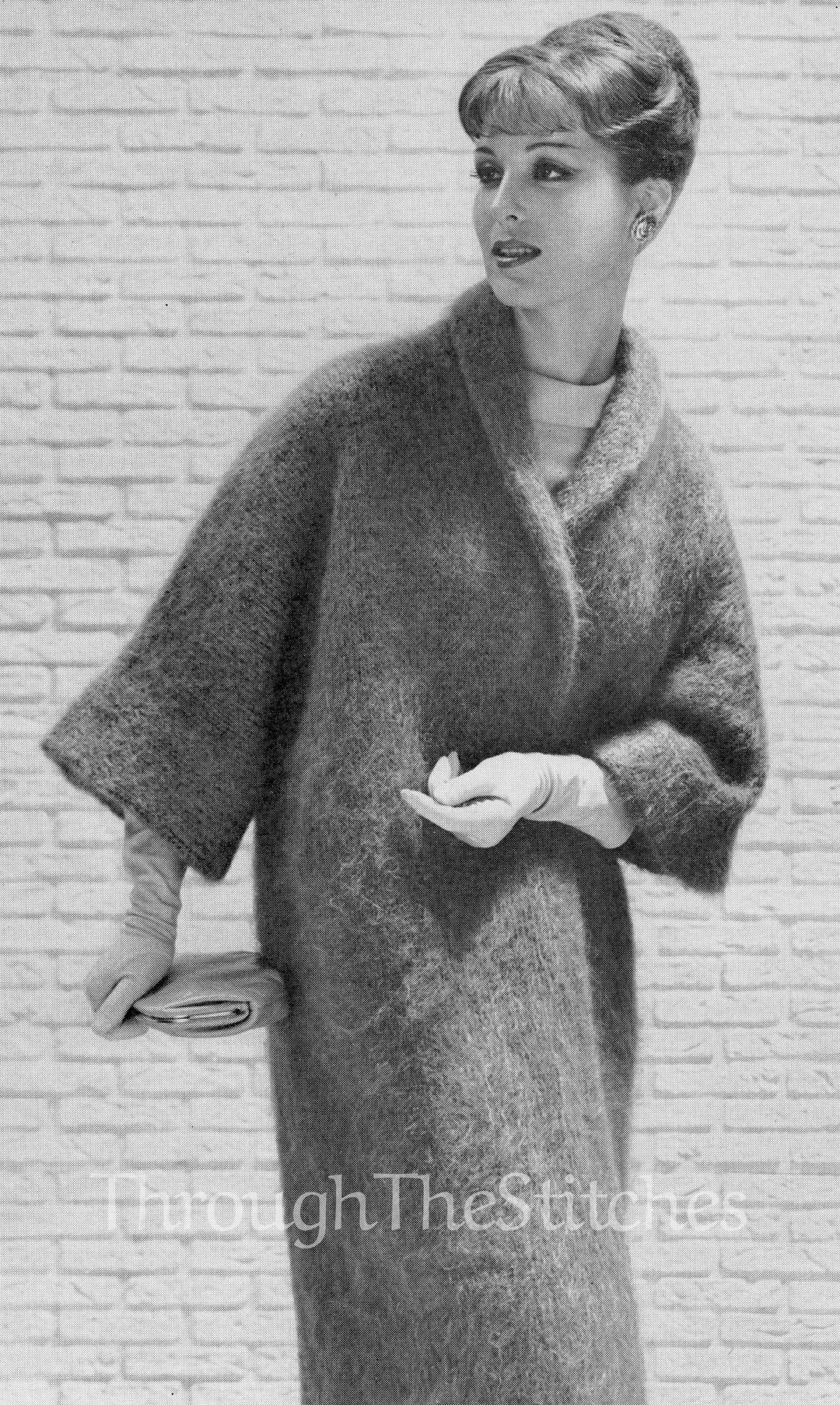 PDF Vintage Knitting Pattern for Womens Mohair Coat Retro Etsy