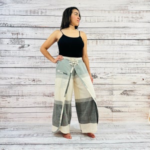 Cotton Printed  Double Layers Palazzo Pants, Plus Size Cotton Pants, Comfortable Wide Leg Pants, Yoga Pants, Hippie Bohemian Pants,