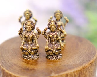 Handmade Brass Lakshmi Statue, Laxmi Statue, Goddess of Wealth, Abundance, Fertility, Altar Laxmi Statue, Sitting Lakshmi from Nepal