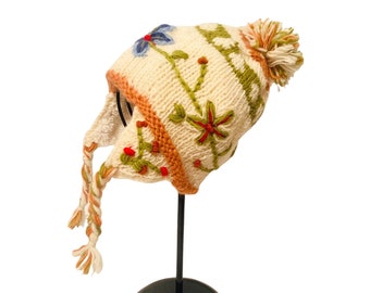 Baby Winter Warm Hat Gloves Set Kids Leopard Print Fleece Lining Beanie Earflap Hat 
