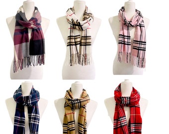 Cashmere Feel Unisex Scarfs, Winter Scarfs, Tartan Scarves, Checkered Gift, Gift for Him/ Her,  Spring Scarf, Plaid Scarf, Boho Style, Wrap