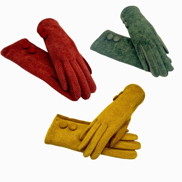 Gants d’hiver en faux daim pour femmes avec smart screen touch, mitaines d’hiver chaudes et à la mode avec doublure en polaire, gant de couleur unie, cadeau de Noël