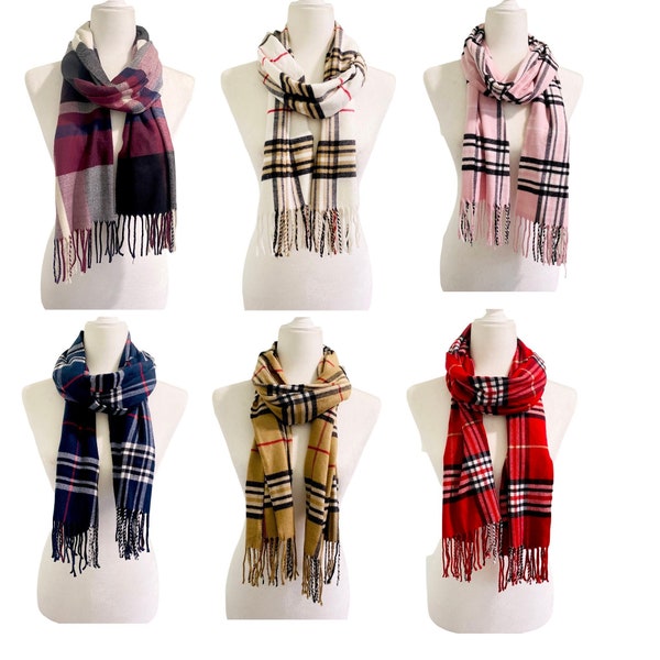 Cashmere Feel Unisex Scarfs, Winter Scarfs, Tartan Scarves, Checkered Gift, Gift for Him/ Her,  Spring Scarf, Plaid Scarf, Boho Style, Wrap