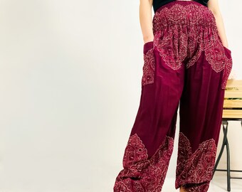 Pantalon De Yoga, Sarouel, Pantalon Aladdin, Pantalon Hippie, Pantalon Gitan, Pantalon De Salon, Vêtements De Yoga, Mode Boho, Pantalon Génie, Pantalon D'été