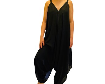Black harem jumpsuit uk Clearance