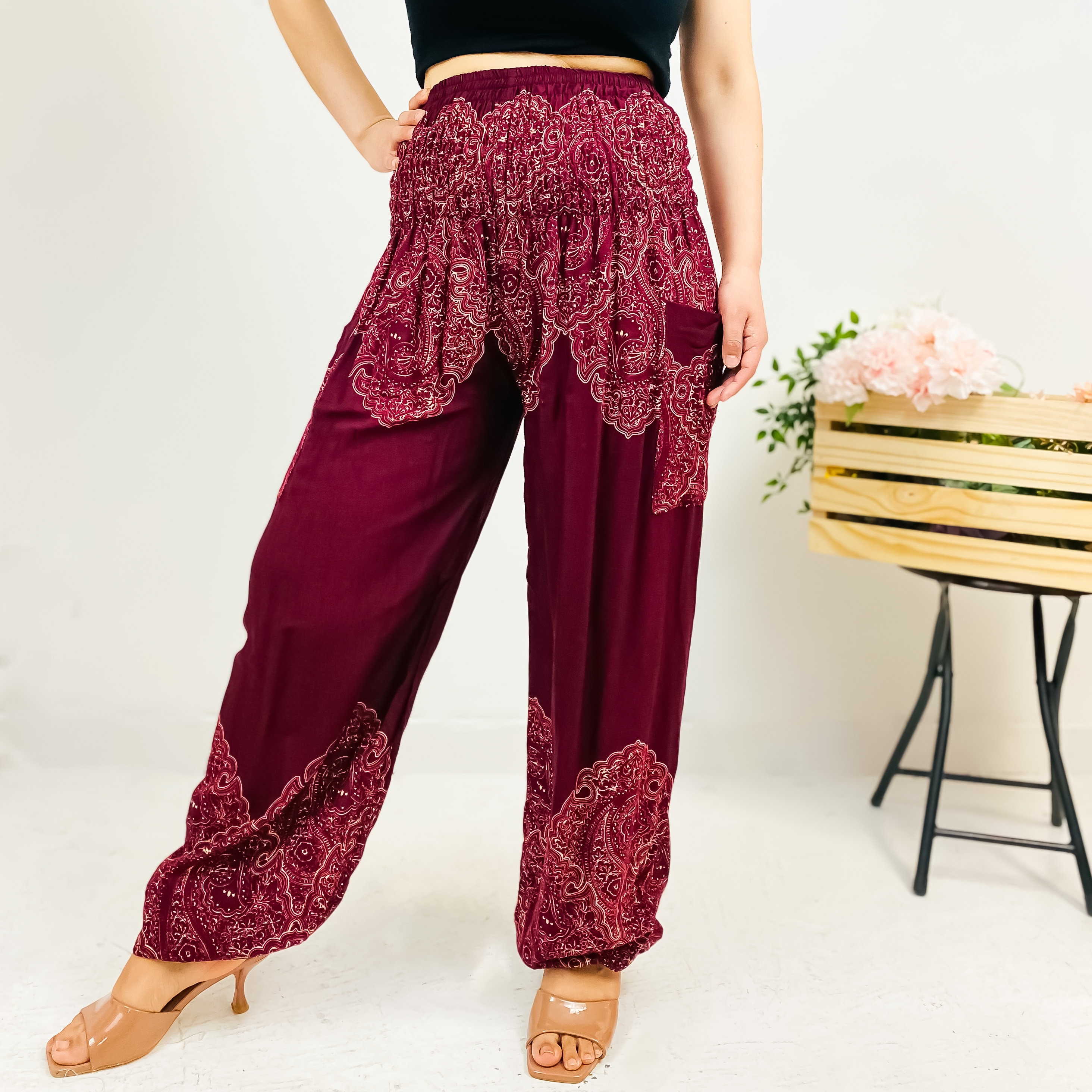 Pantalones de yoga, pantalones harén, pantalones de Aladino, pantalones  hippies, pantalones gitanos, pantalones de salón, ropa de yoga, moda  bohemia, pantalones de genio, pantalones de verano -  México