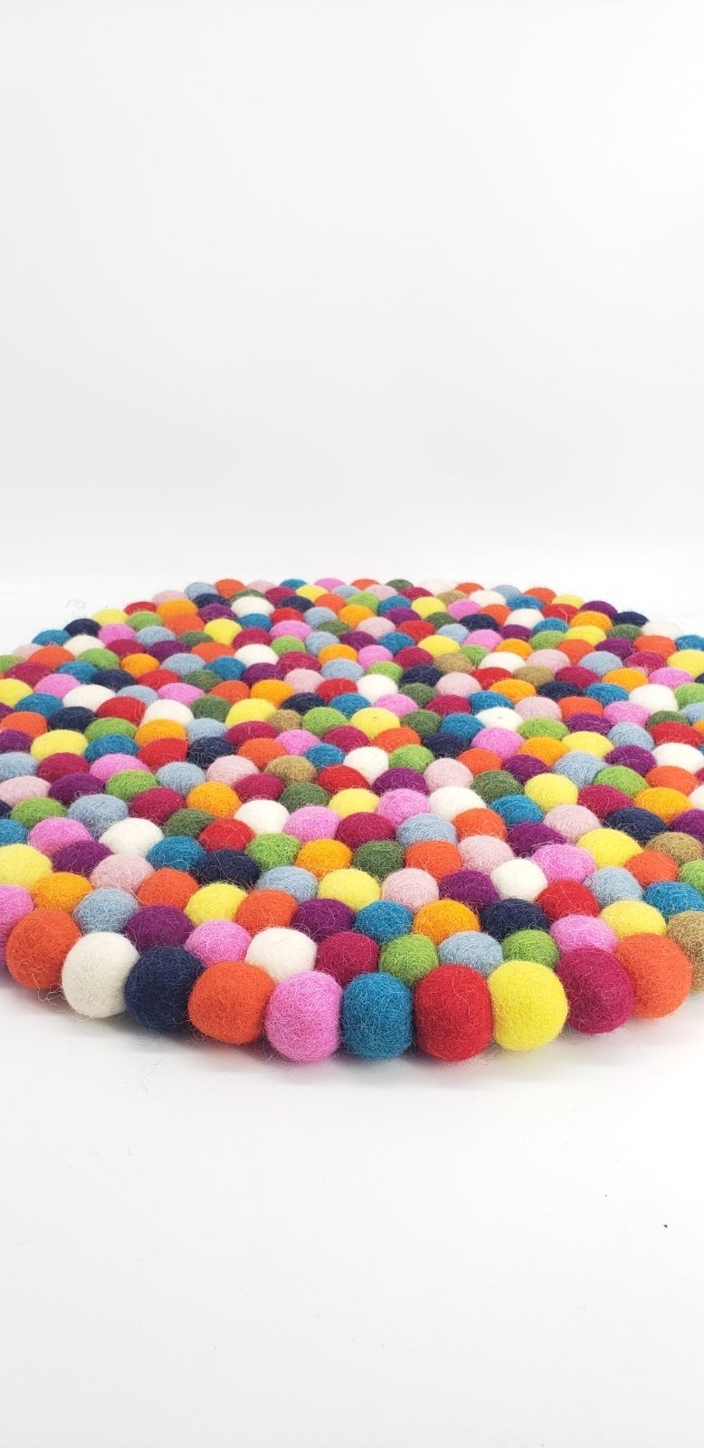 Handmade Felt Ball Placemat From Nepal Multicolor Etsy
