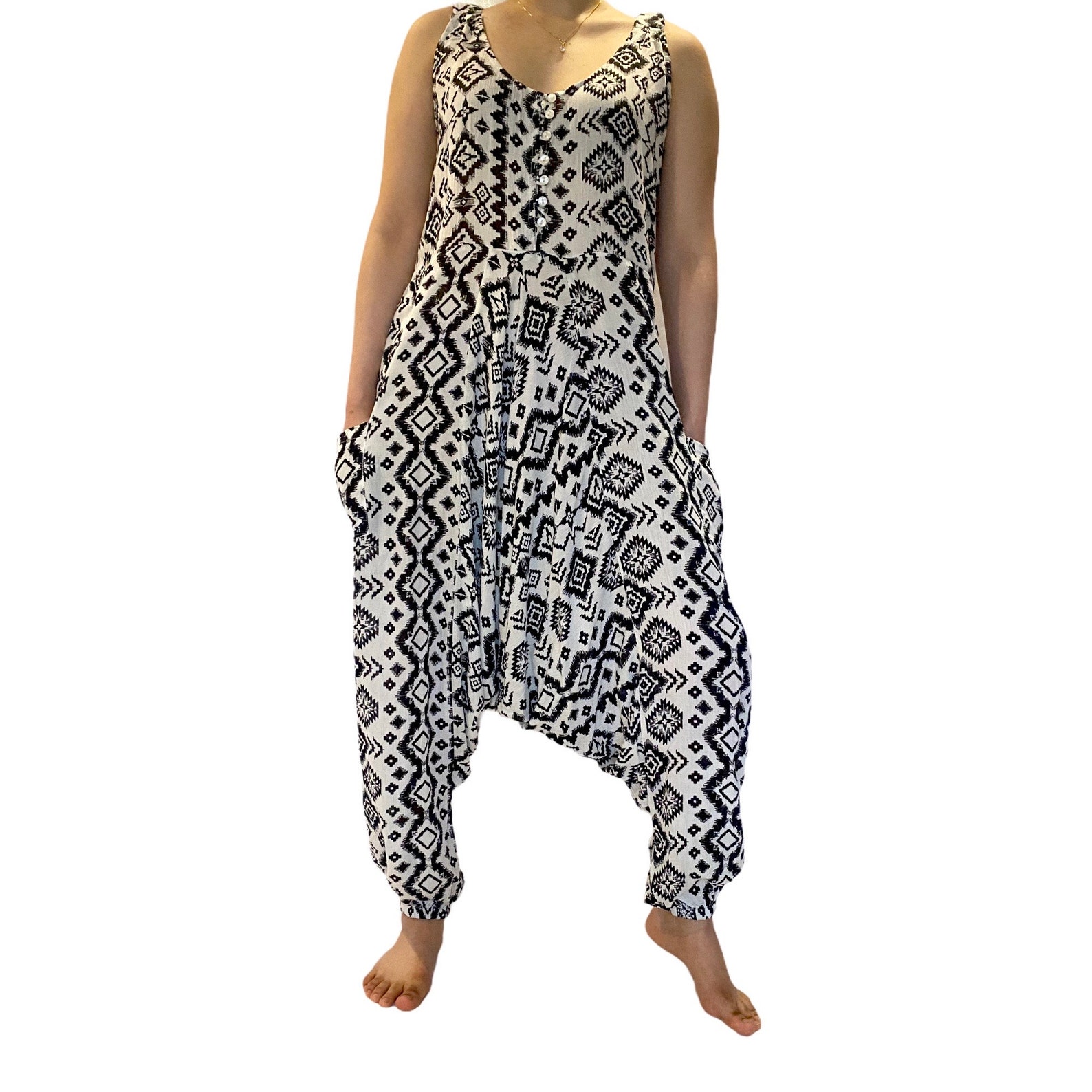 Bohemian Tribal Plush One-Piece Jumpsuit main image 1