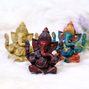 Handmade Lord Ganesh/ Ganesha/ Remover of obstacles,Good Fortune, Ganesh Resin Statue,Perfect Good luck Gifts, Hindu ElephantGod, Home Decor