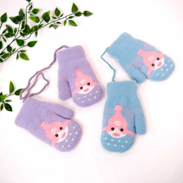 Mittens With Strings Etsy