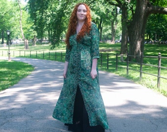Long Paisley Maxi Dress, Boho Summer Dress, Bohemian Flowy