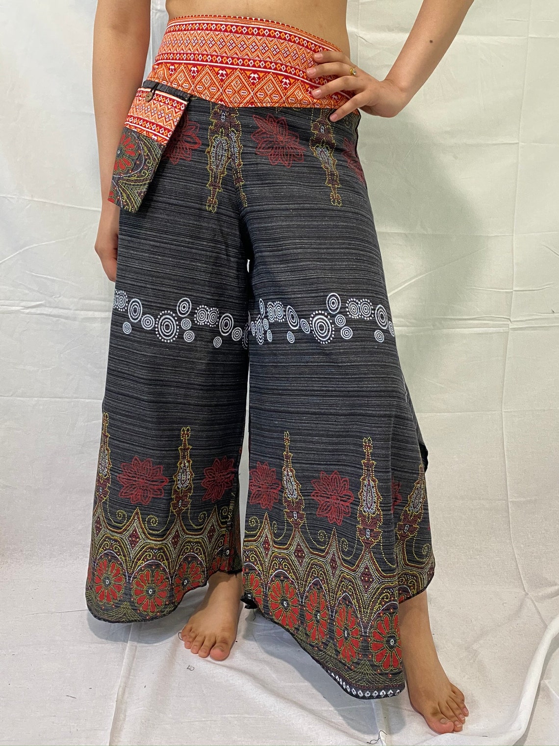 Cotton Harem Pants Wide Open Leg Pantsyoga Pantsboho Pants - Etsy