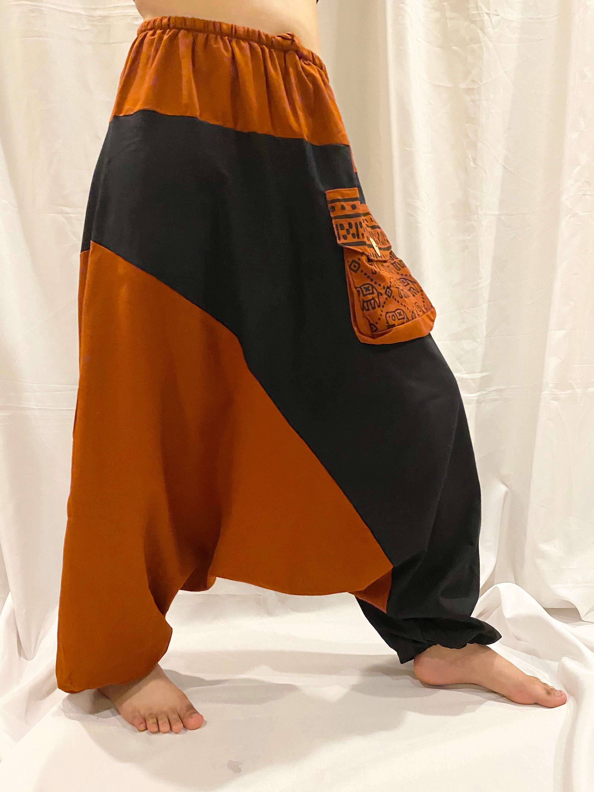 Aladdin Harem PantsElephant Print Yoga PantsDrop Crotch | Etsy