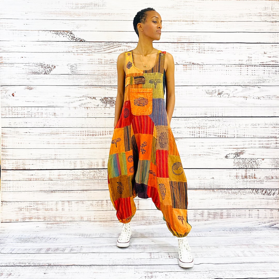 Sluiting Verschillende goederen Opstand Harem Jumpsuits, Hippie Overalls, Colorful Low Crotch Jumpsuit, Festival  Pants, Bohemian Pantsuit, Patchwork Dungarees, Summer Fashion - Etsy