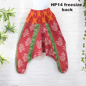 Cotton Kantha Pants, Recycled Pants, Hippie Harem Trousers, Upcycled Fashion, Boho Kantha Unisex Baggy Pants, Low Crotch Pants, 90s Style