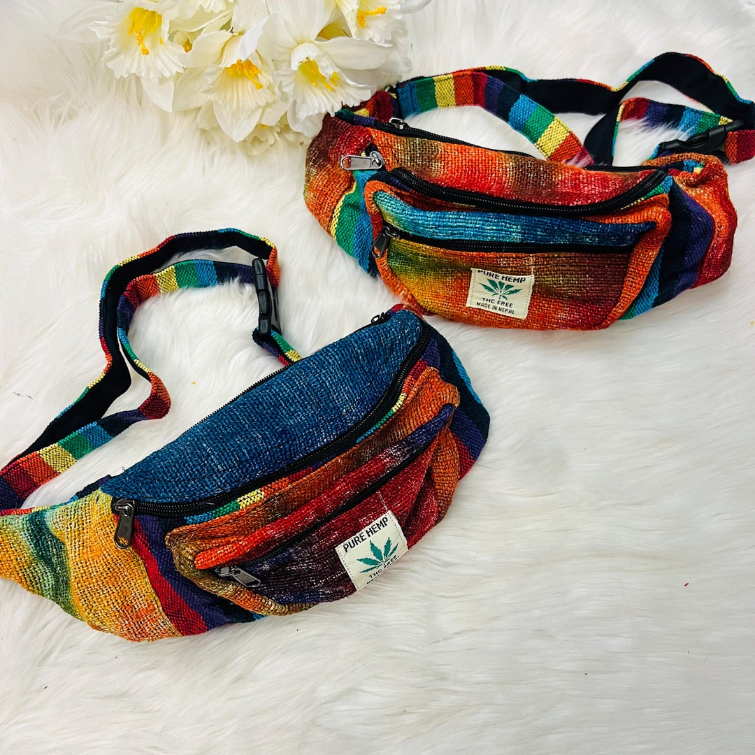 Hemp Fanny Packs Tie Dye Large Vegan Cross Body Bag Handmade Hippie Bag Ecofriendly Durable Unisex Waist Bag Boho Beach Bag Festival Etsy
