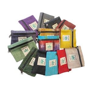 Monedero pequeño de cáñamo, Mini carteras, Monedero unisex, Monedero ecológico, Monedero vegano, Bolsos hechos a mano, Monedero hippie boho, Monedero estilo boho