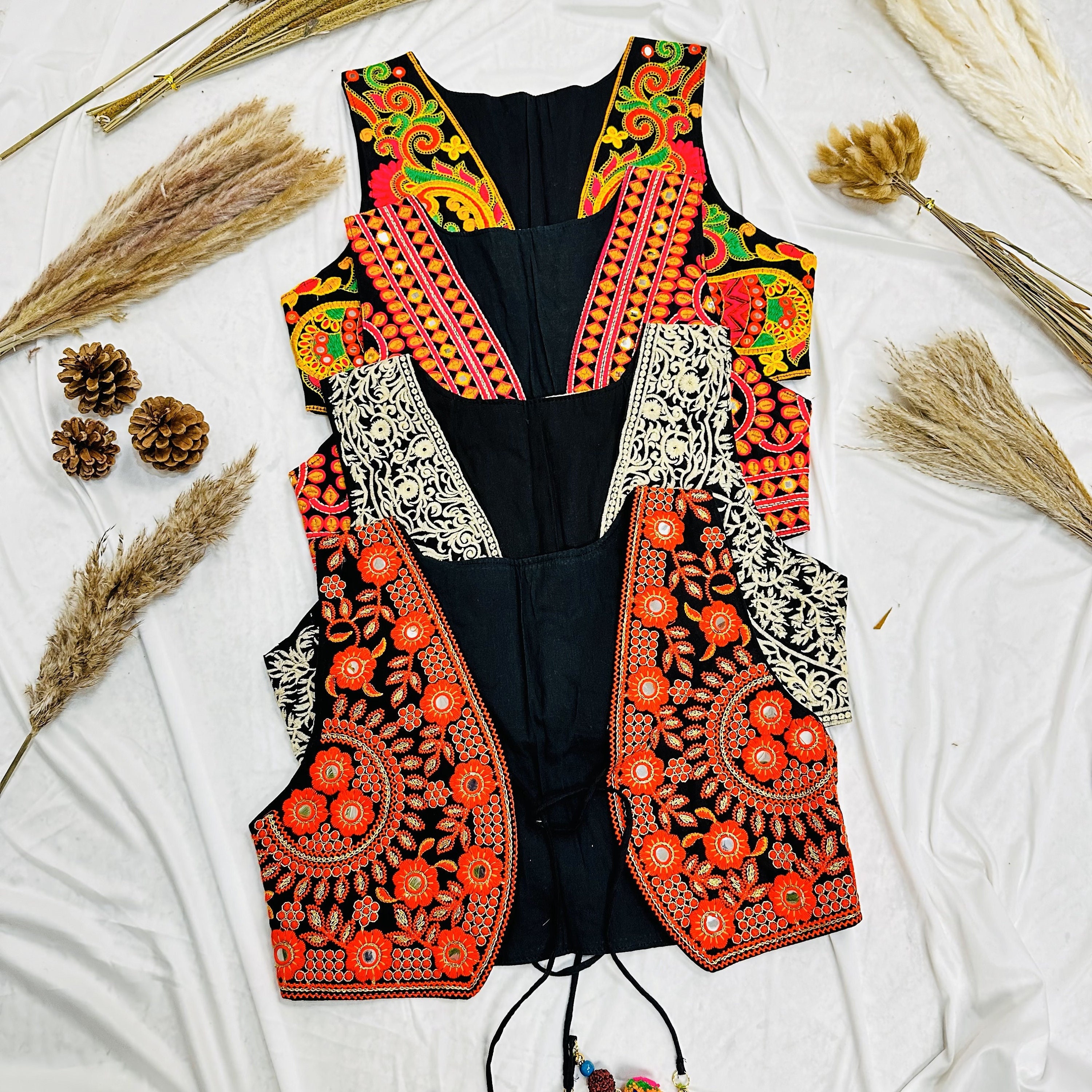 Hand Embroidered Vest, Bohemian Style Short Coat, Boho Top 