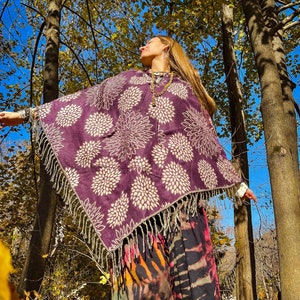 Wool Winter Poncho, Soft Wool Blend Unisex Pullover, Winter cape, Handmade Wool Blend Warm Hoodie,Hand Loomed Warm Wraps, Hippie Boho Poncho