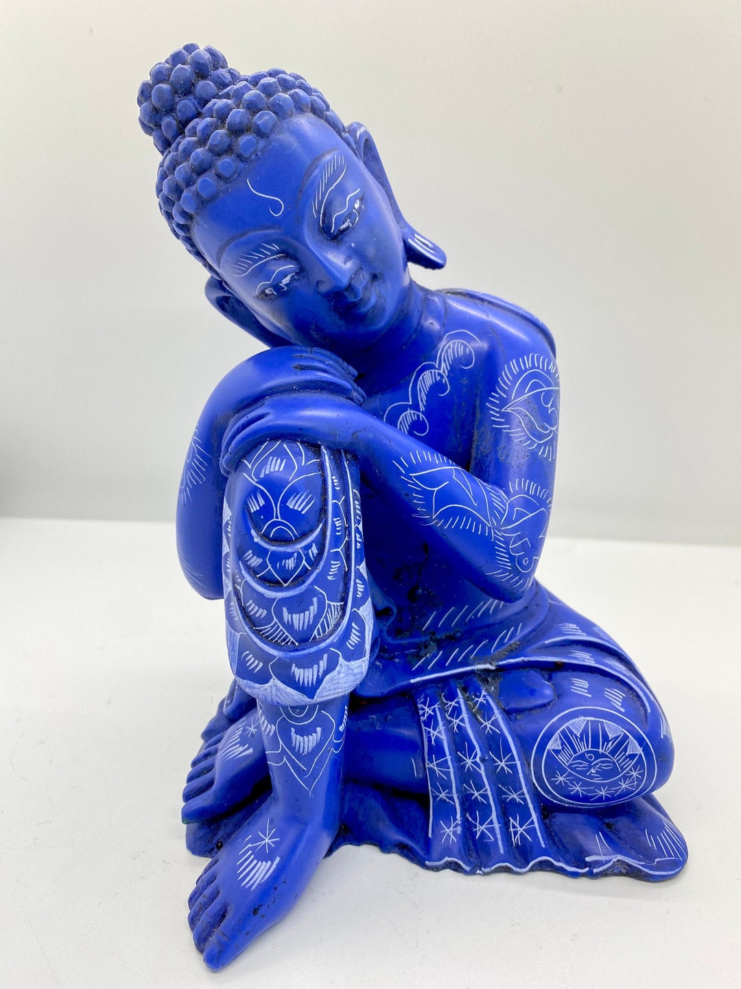 12 Inches Tall Resting Buddha Statue, Buddha for Home Decor, Unique