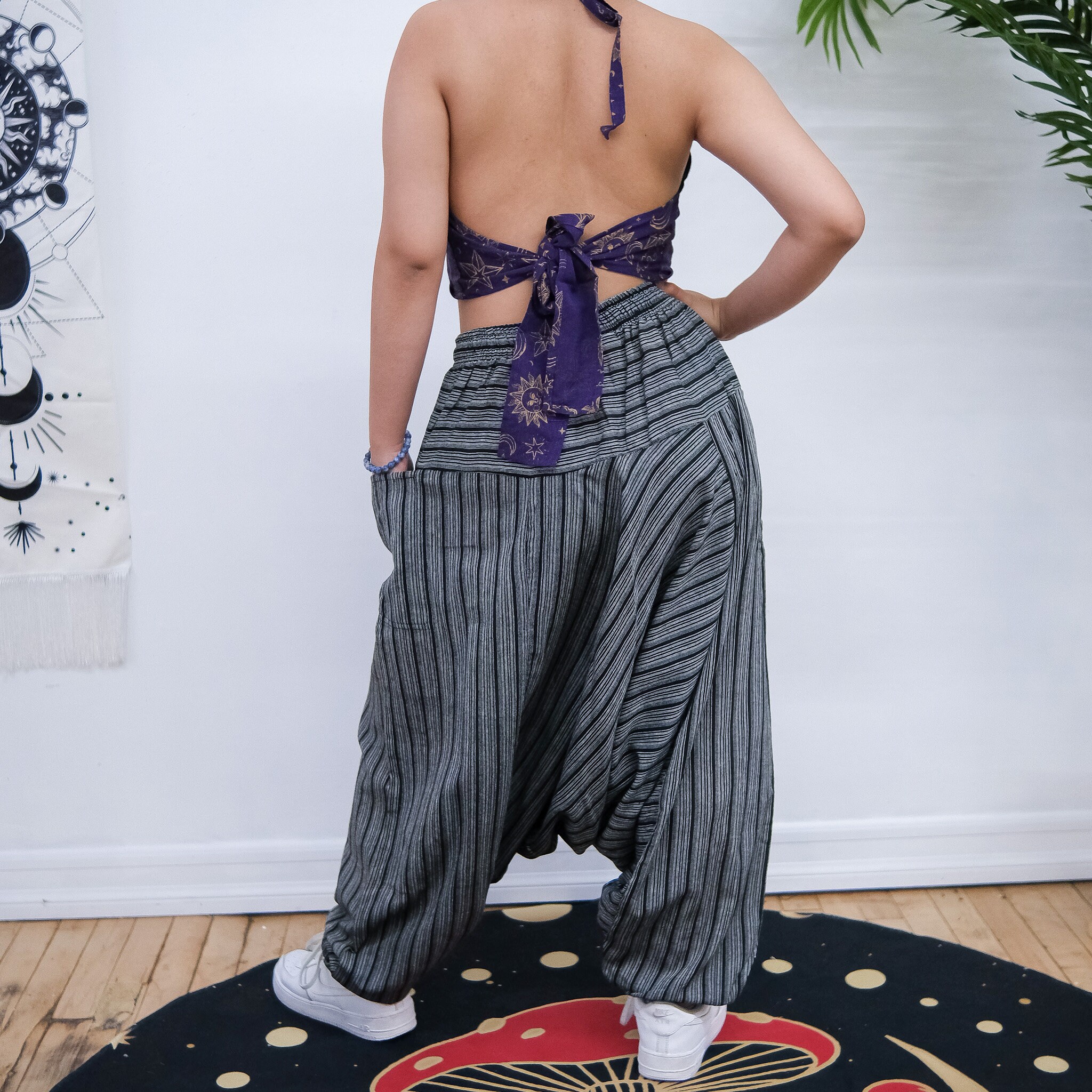 Pantaloni Harem Uomo | Boho Chic | Comodi E Larghi | Per Yoga, Spiaggia, Tempo Libero | Taglie Forti - Foto 9