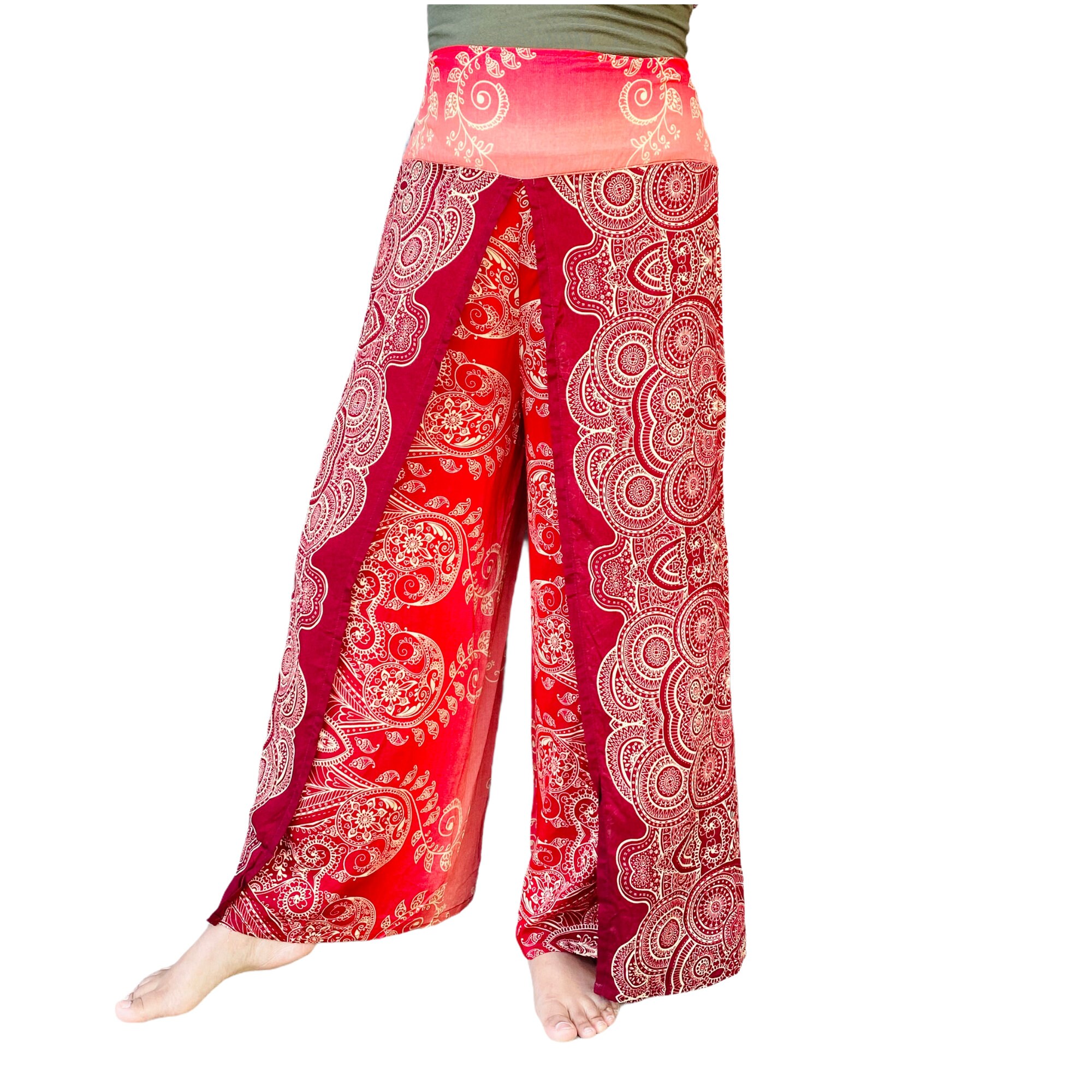Side Slit Pantsflowy Pantswide Leg 
