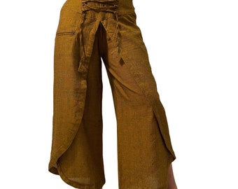 Nepali Cotton Solid  Double Layer Palazzo Pants, Wide Leg Pants, Cotton Pants, Yoga Pants, Comfortable Cotton Pants, Meditation Pants, Pant