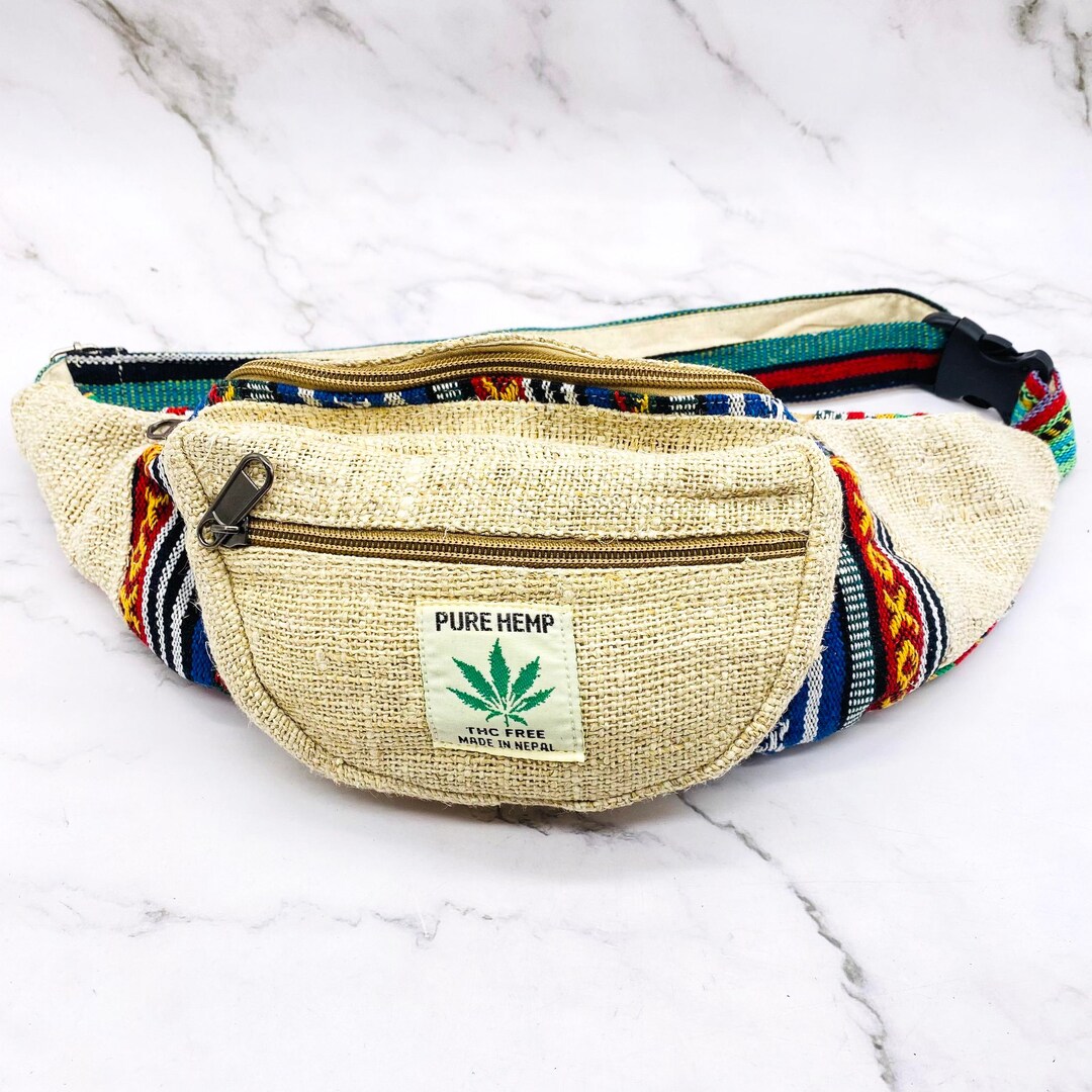 Hemp Cross Body Bag, Vegan Fanny Packs, Colorful Purse, Handmade Bags, Ecofriendly Bags, Unisex