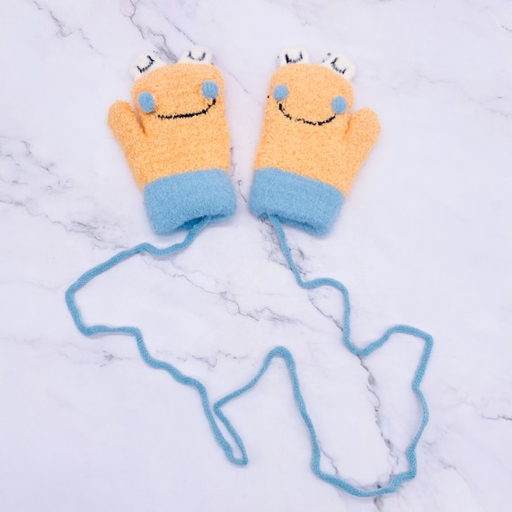 Mitaines mignonnes pour enfants avec ficelle en peluche Gants