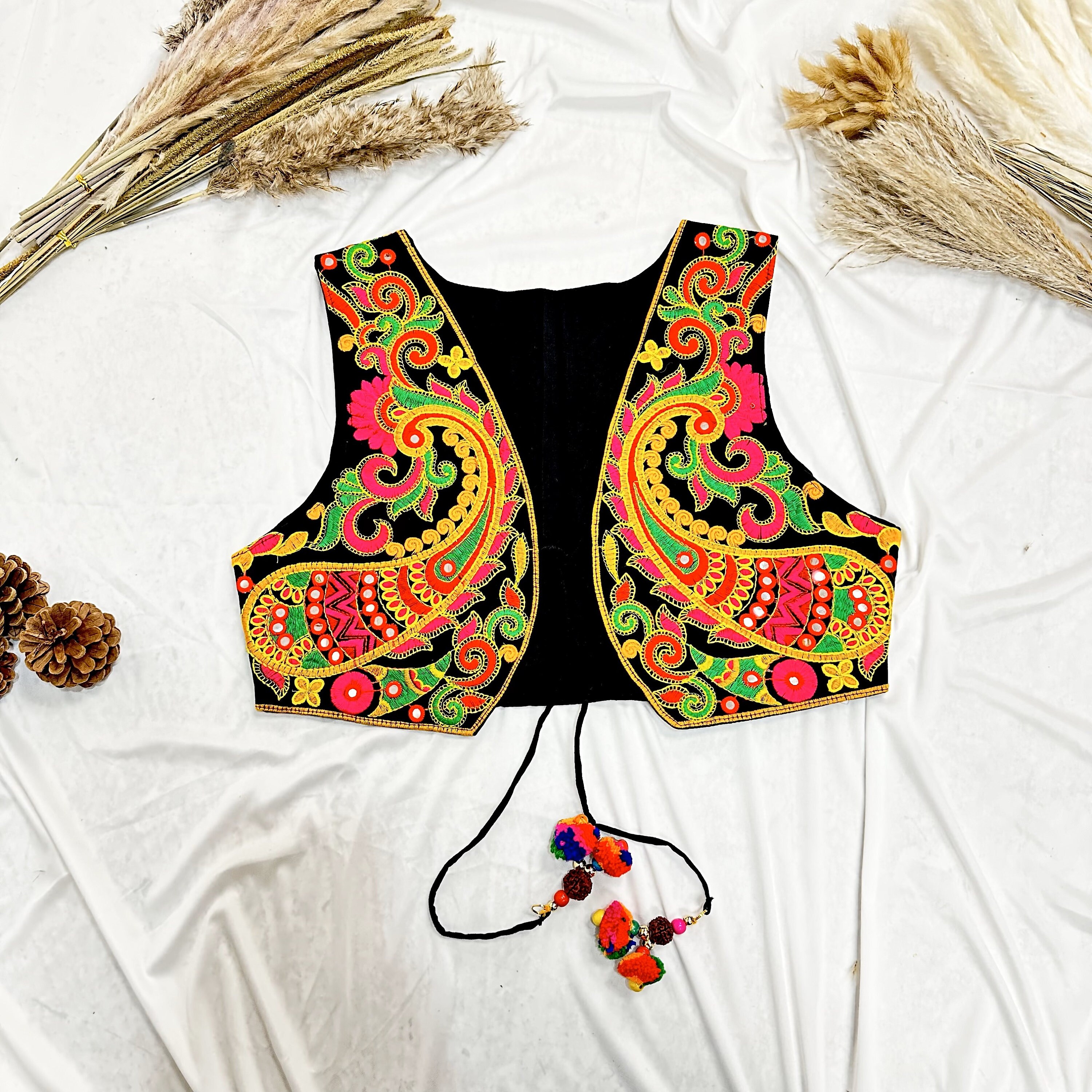 Hand Embroidered Vest, Bohemian Style Short Coat, Boho Top