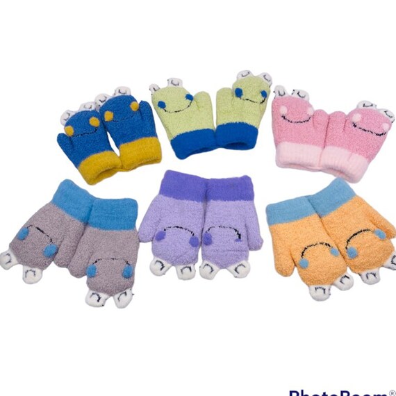 Gants dhiver pour enfants doublés de polaire, mitaines pour enfants  tricotées à la main, mitaines douces et chaudes pour  garçons/filles/conception de fleurs, 4 à 8 ans, gants de ski -  France