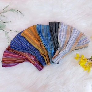 Handgefertigtes Baumwollkopfband, dehnbares Boho-Art-Haarband, Hippie Boho Bandana, Erdton, Unisex Yoga-Stirnband, Stirnbänder für Krankenschwester