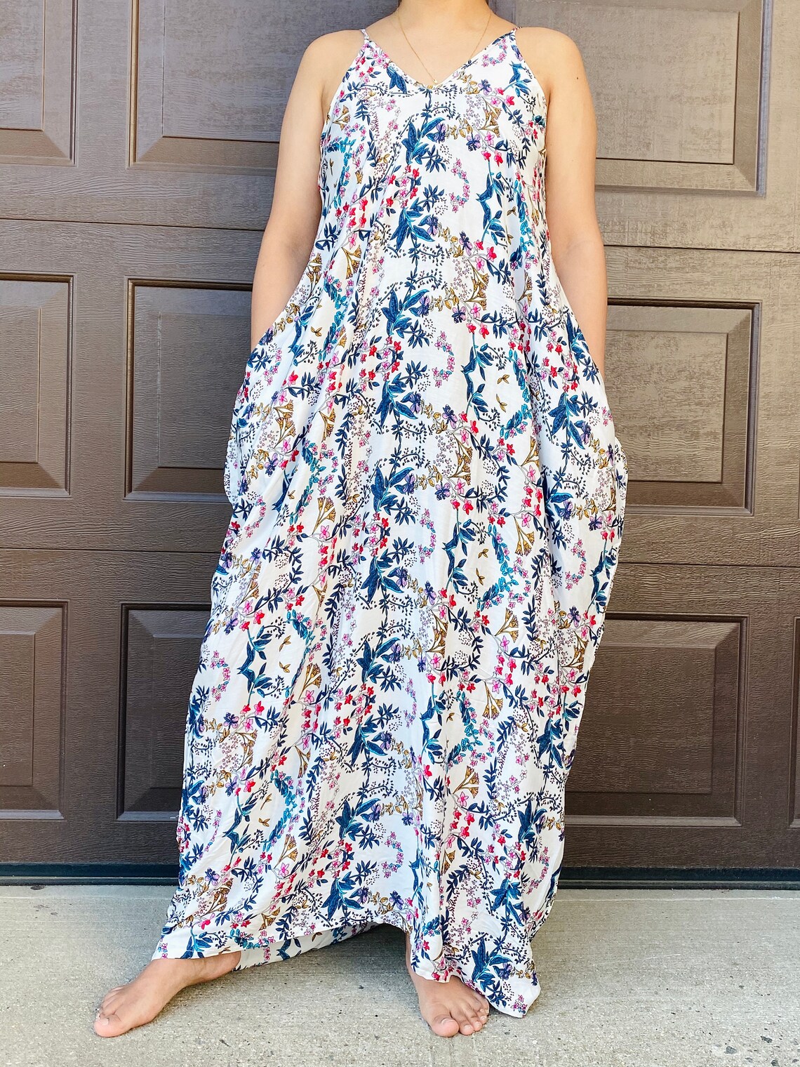 Rayon Summer Dress Maxi Summer Dress Sleeveless Floral Etsy