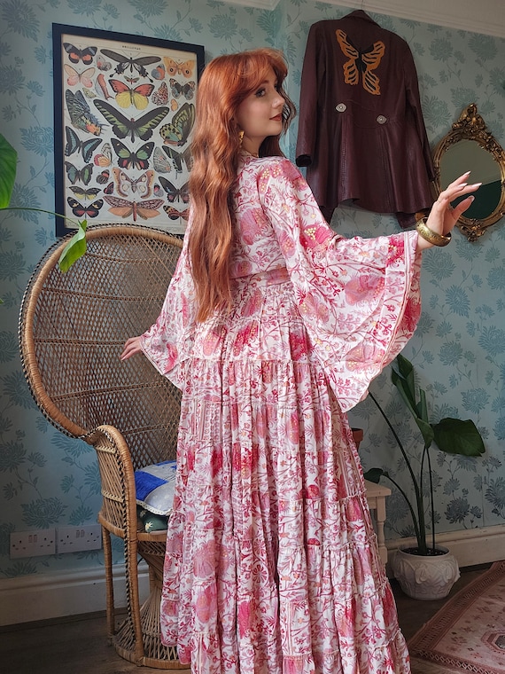 Bohemian Long Ruffle Skirt and Bell Sleeve Top, Festival