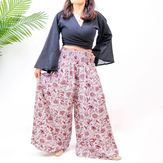 Wide Flowy Palazzo Pants, Summer Trousers, Harem Pants for Tall