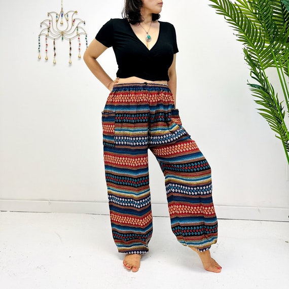 Cotton Palazzo Pants,summer Flowy Pants, Women Bohemian Trousers