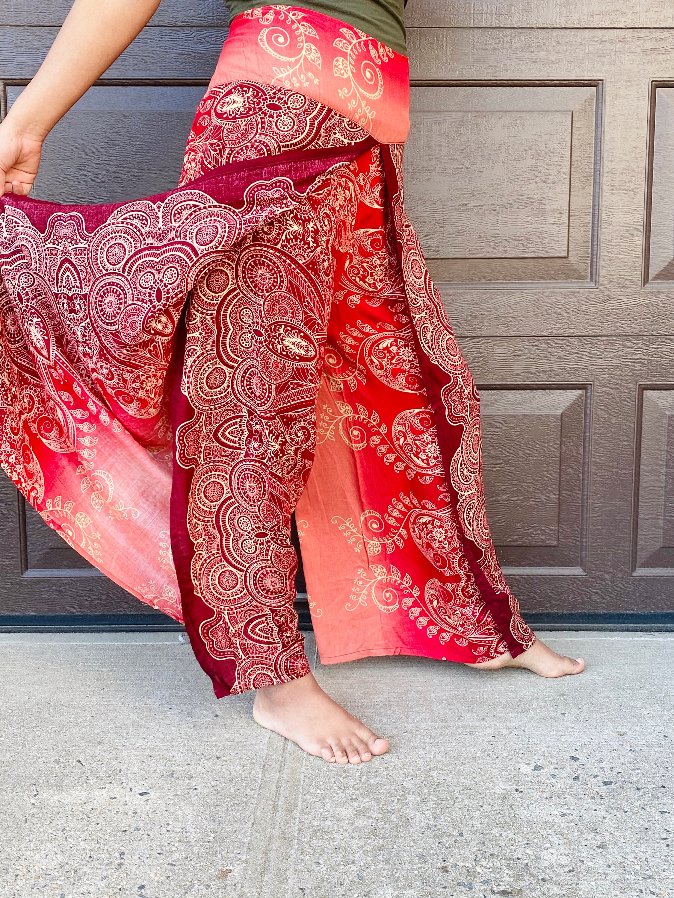 Side Slit Pantsflowy Pantswide Leg 