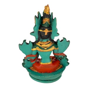 Tara Verde fatta a mano, Dea della Compassione, Statua di Buddha femminile, Statua in resina di Tara Verde tibetana, Quan Yin, Regali spirituali, Regali per l'inaugurazione della casa immagine 2