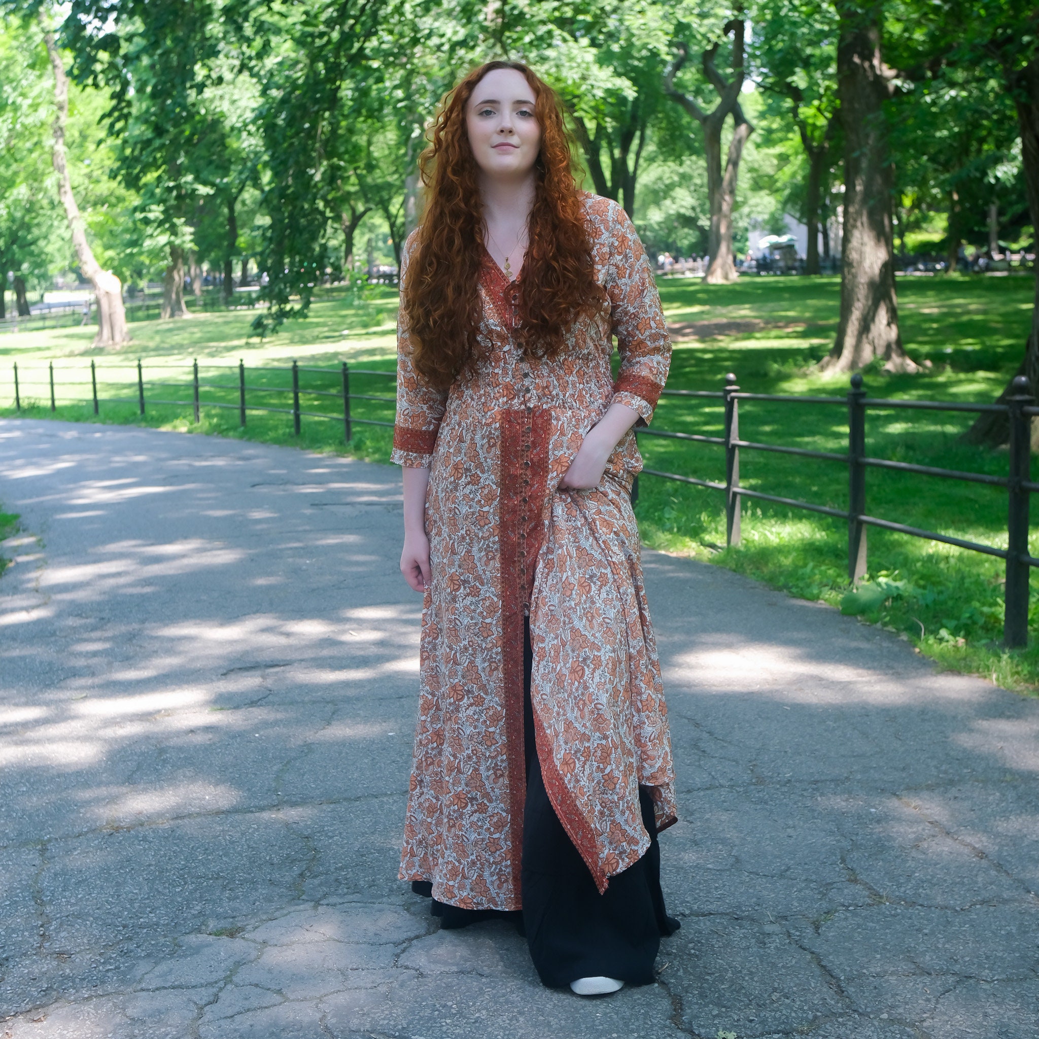 Long Paisley Maxi Dress, Boho Summer Dress, Bohemian Flowy