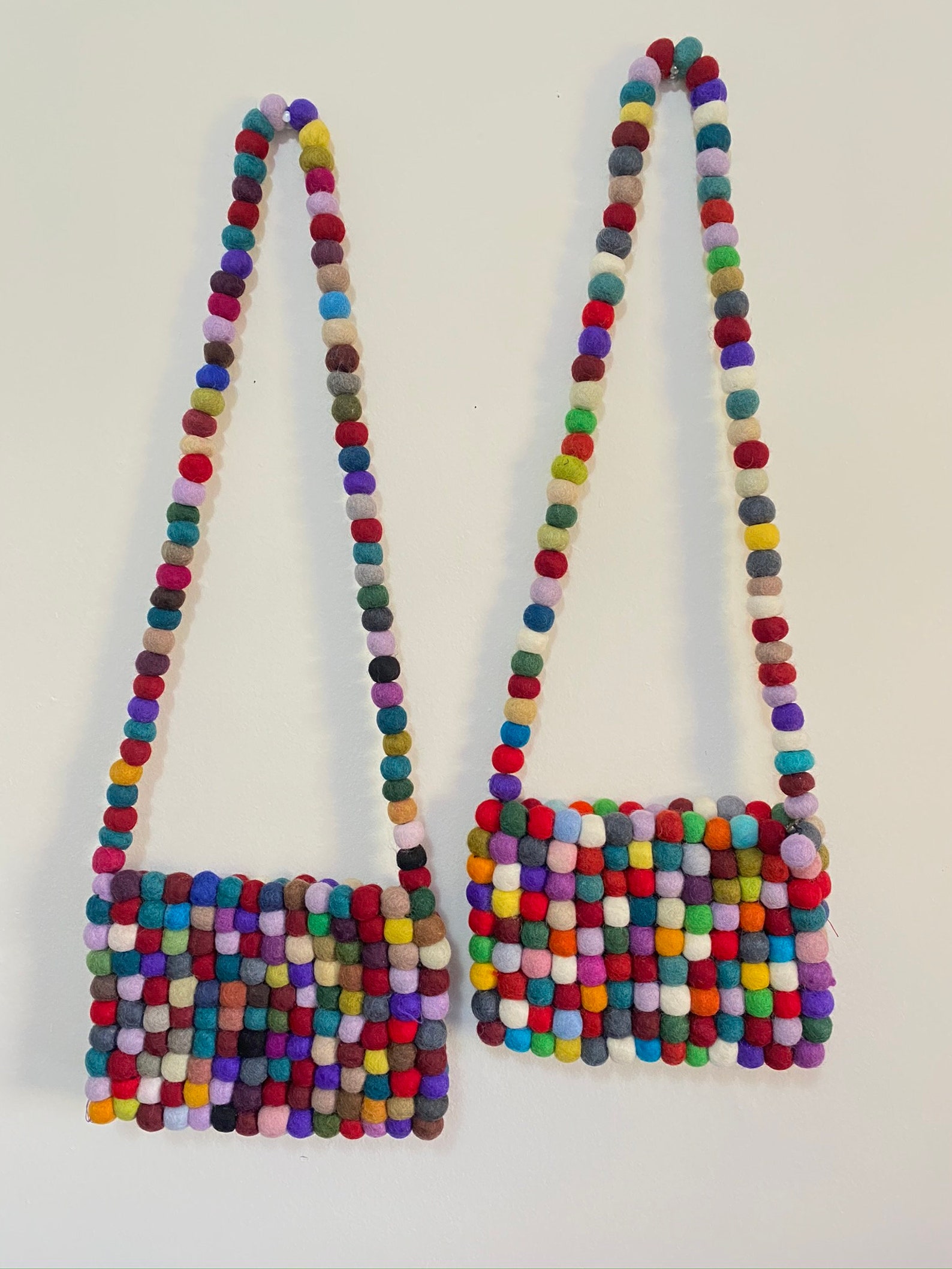 Handmade Felt Ball Bag with Straps Unique Felt Bags Felt Etsy