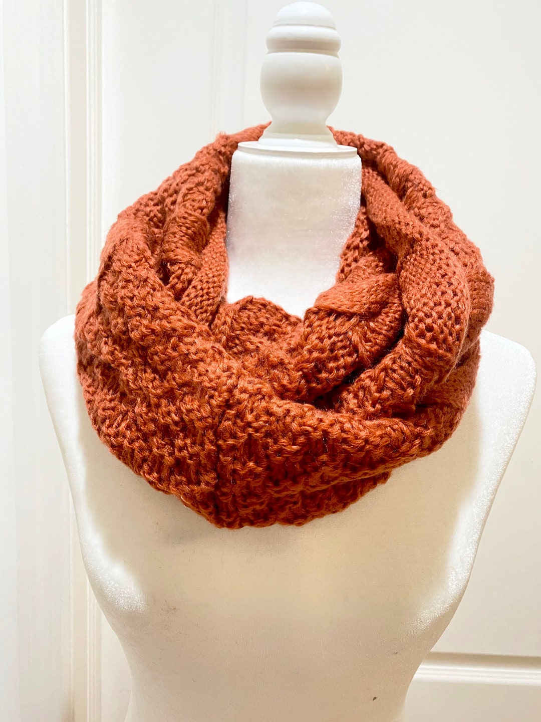 Handknit Winter Chunky Infinity Scarves Warm Winter Scarves Etsy