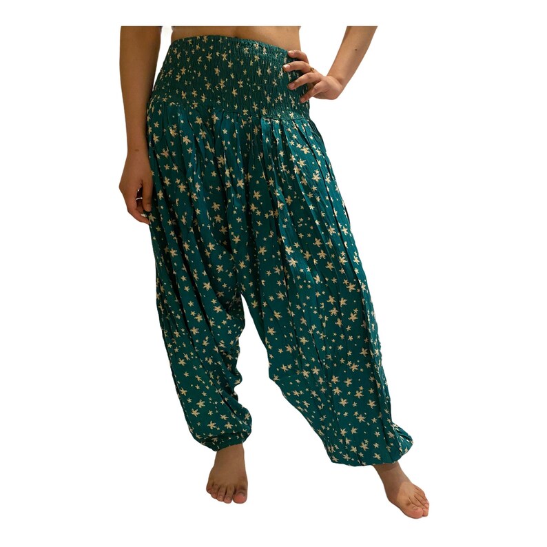 Flowy Yoga Pants/floral Print Harem Pants/hippie Etsy