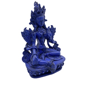 Tara Verde fatta a mano, Dea della Compassione, Statua di Buddha femminile, Statua in resina di Tara Verde tibetana, Quan Yin, Regali spirituali, Regali per l'inaugurazione della casa immagine 8