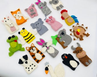 Handmade  Wool Felted Finger Puppet
