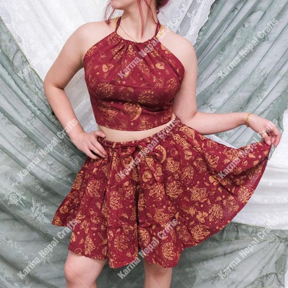 flowy cotton mini skirt